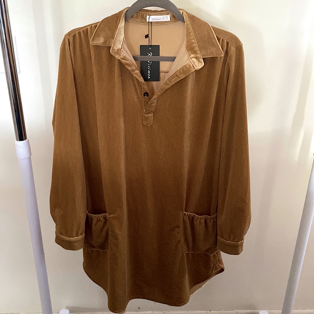 Velvet shirt dress